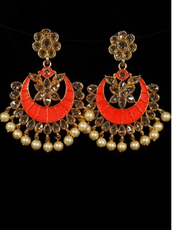 Reverse Ad Earrings With Meenakari Work